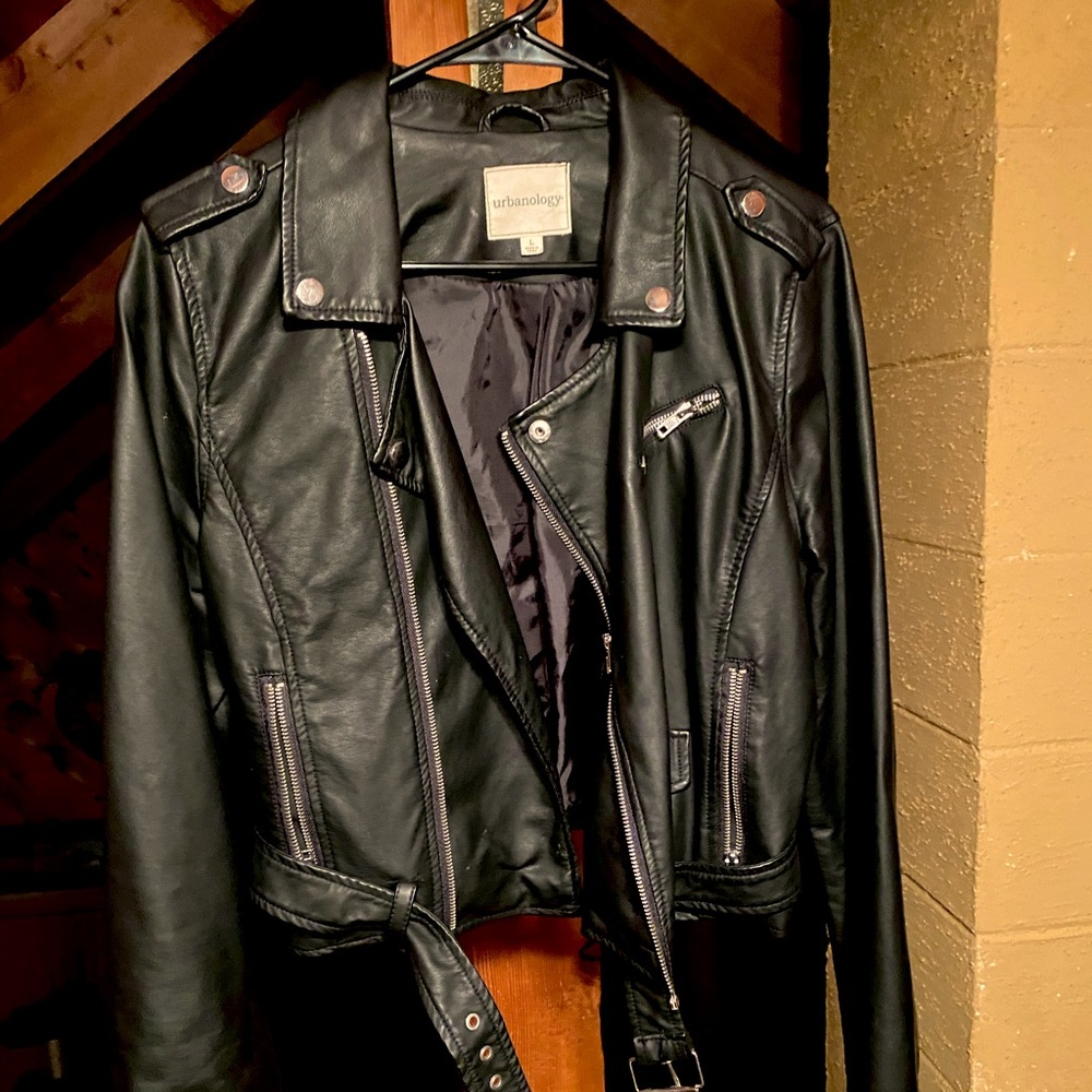 Urbanology Faux Leather Black Jacket
